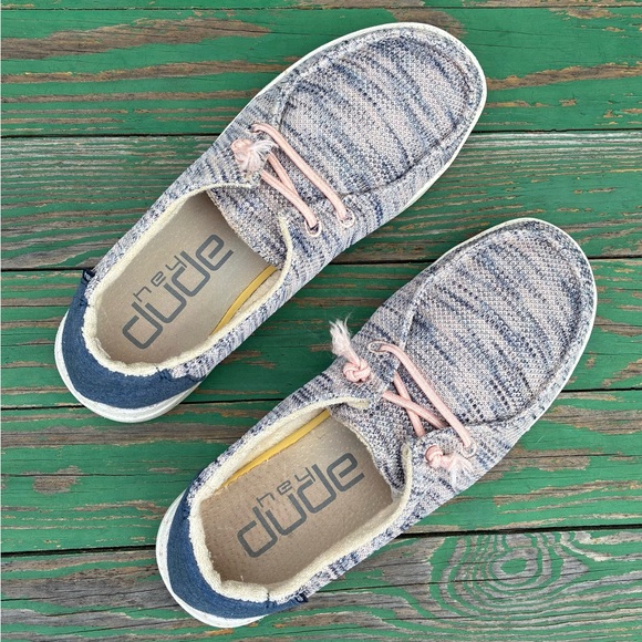 Hey Dude Wendy Sox Womens Sz 7 Light Pink Slip On Comfort Casual Flat Shoes - Picture 2 of 11